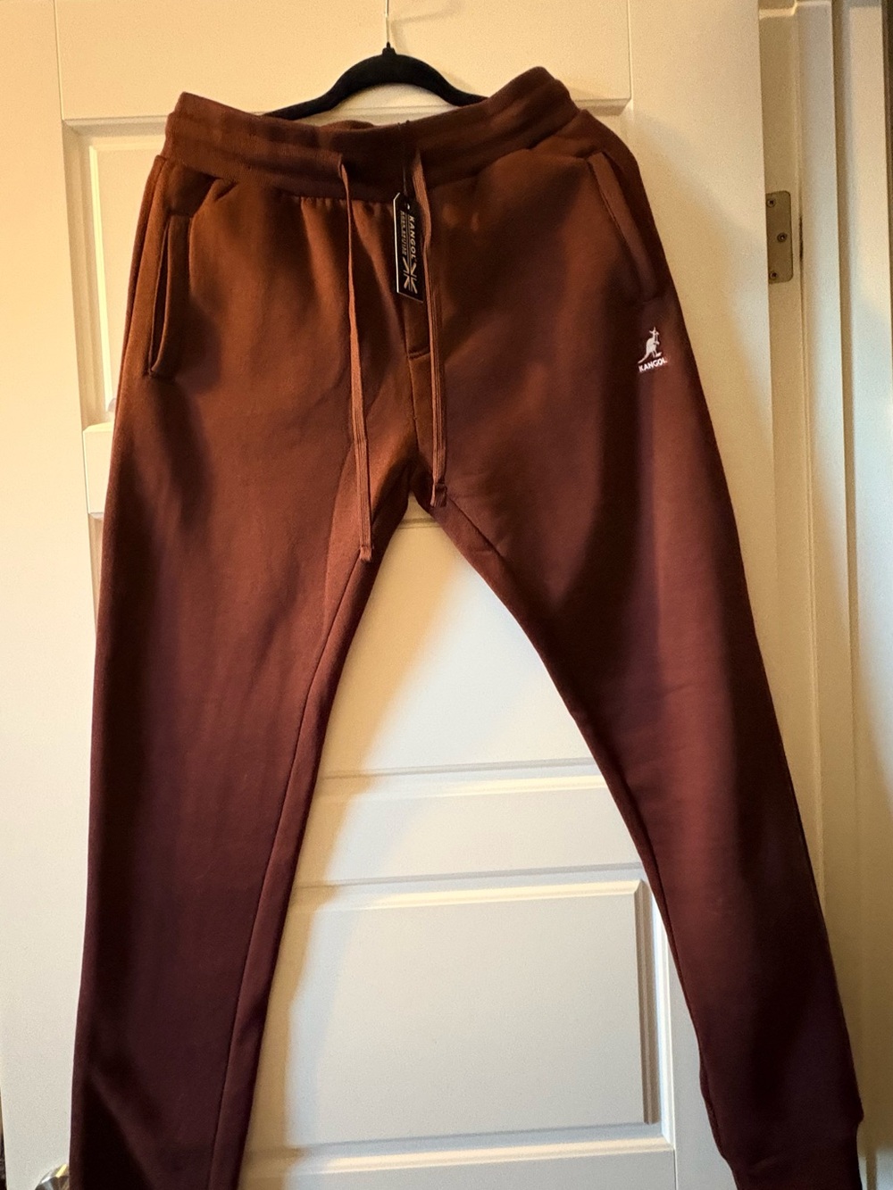 Kangol Men's Dark Brown Jogger Sweatpants with Drawstring